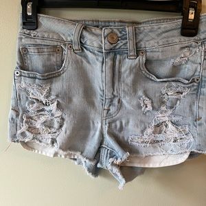 American Eagle Hi Rise Shortie jean shorts Size 2